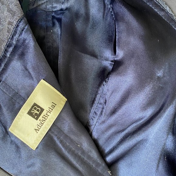 Adas Bridal - Periwinkle Mid-length Lace and Chiffon Dress - Picture 2 of 4